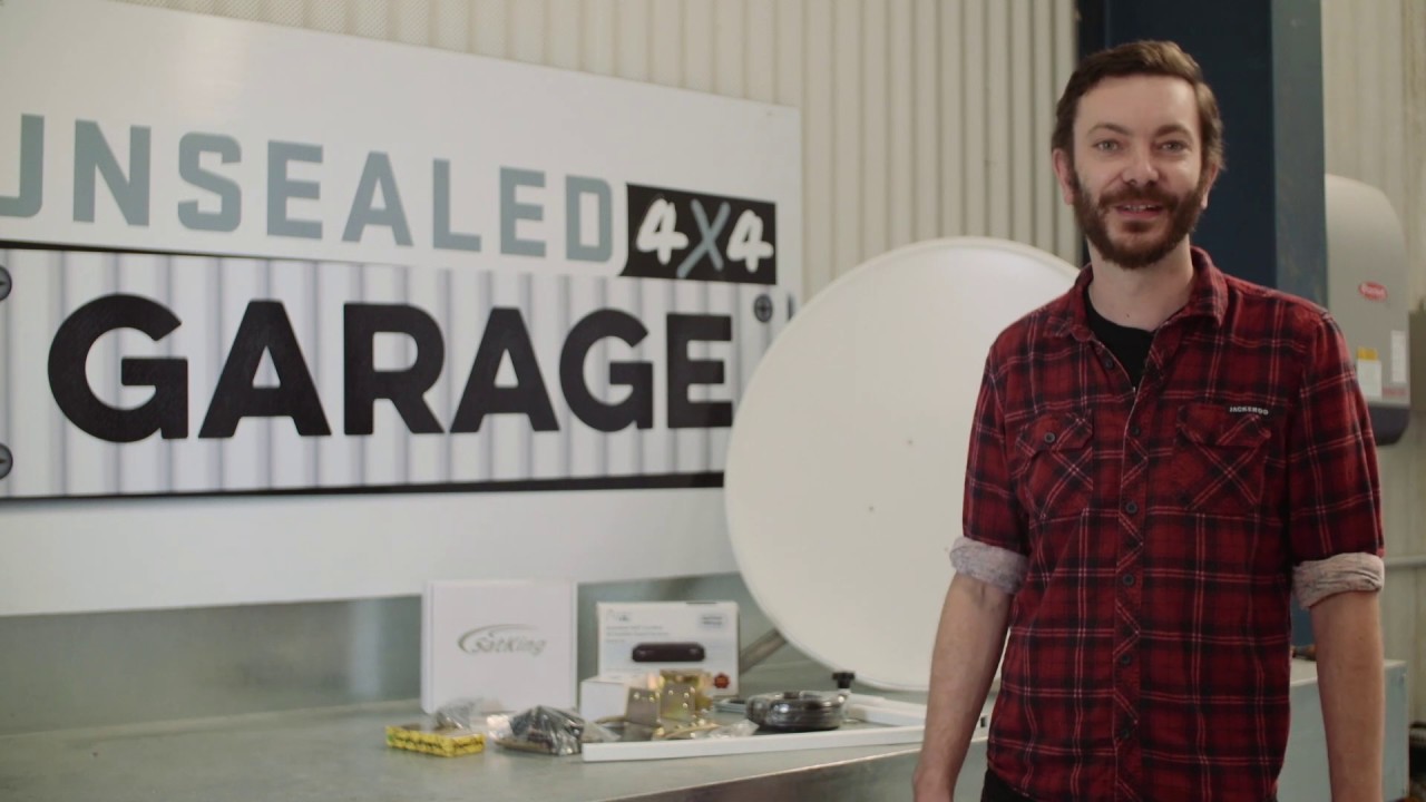 DIY satellite TV kit install on off-road caravan