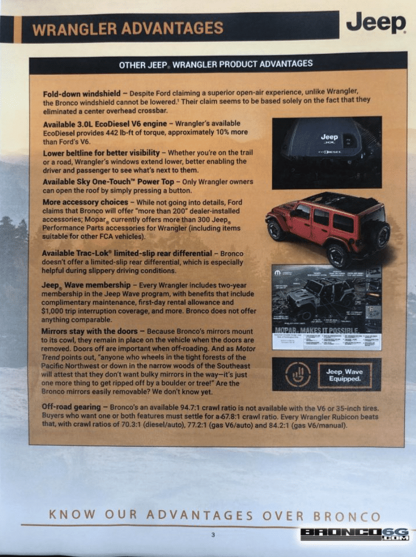 Bronco Information sheet 2