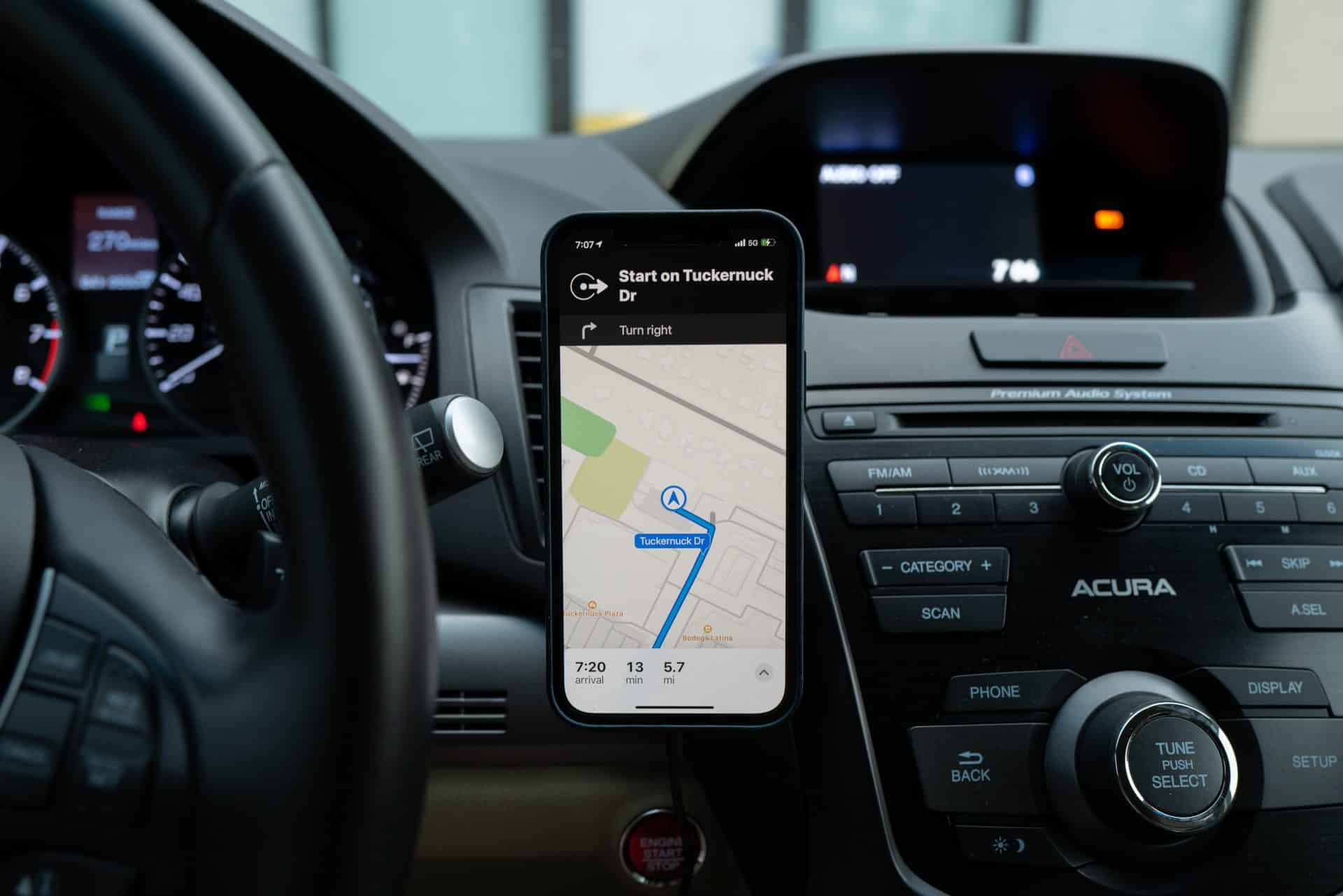 GPS system in a car