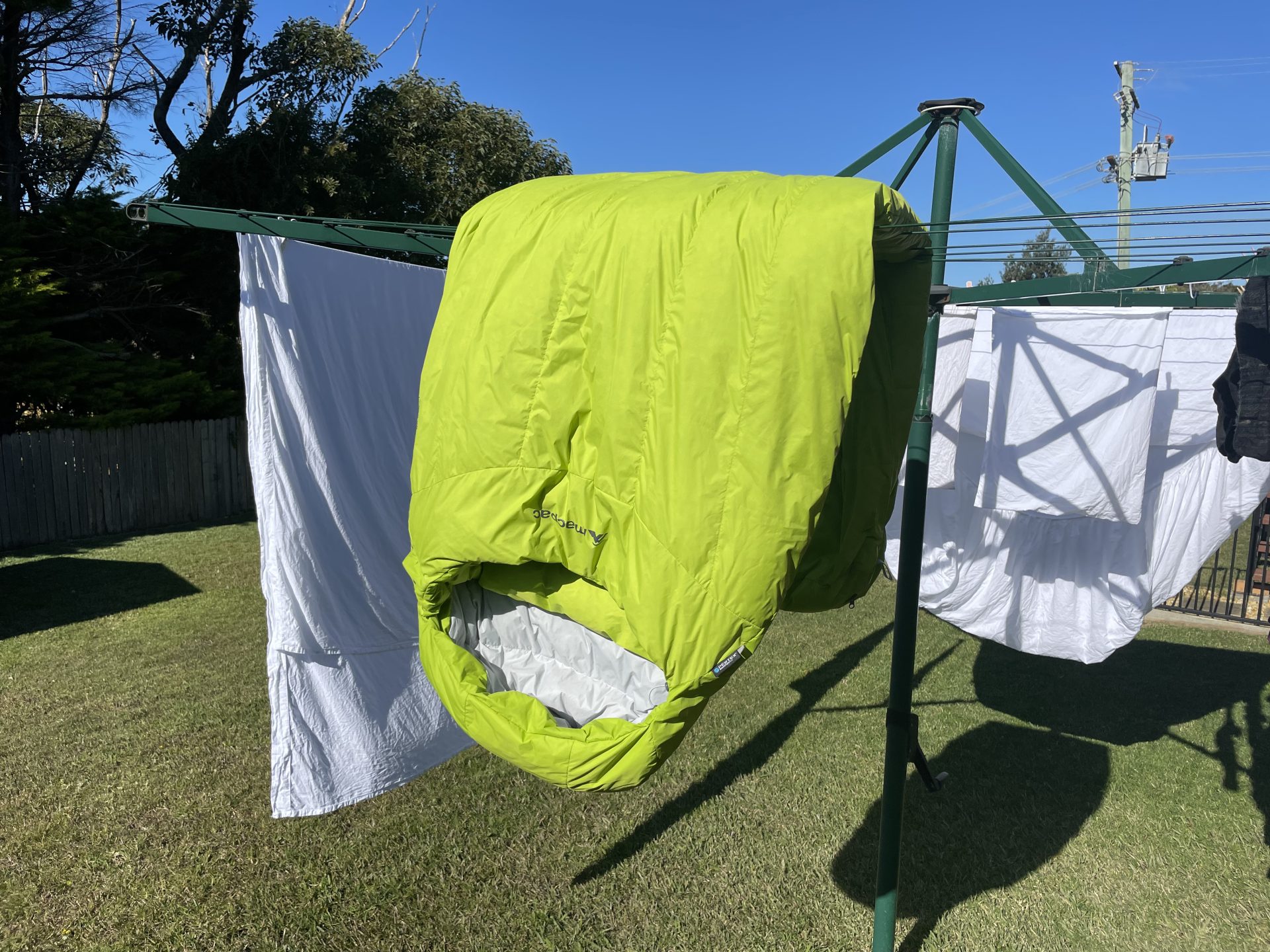 Airing out the sleeping bag