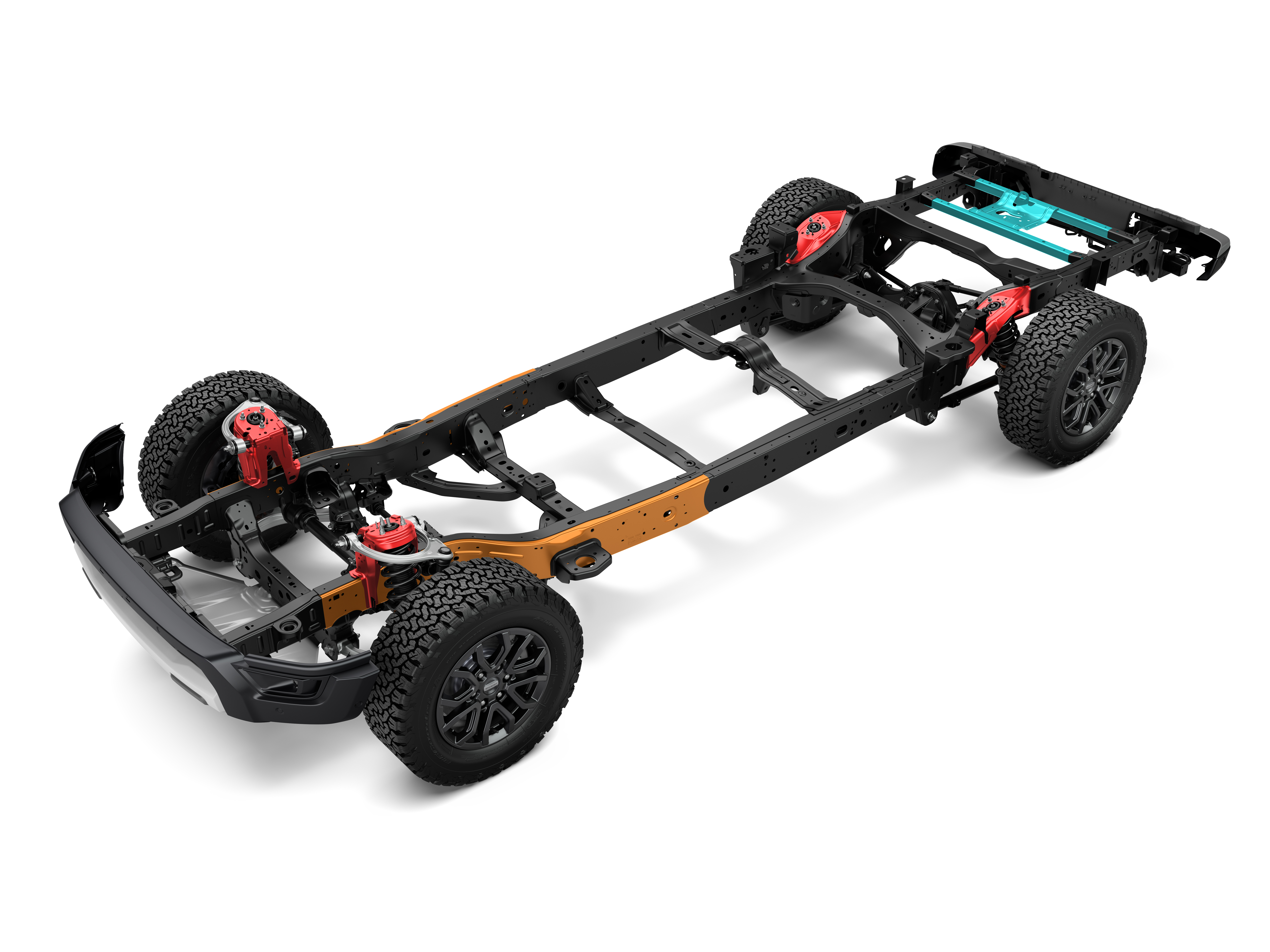 The Ranger Raptor has a unique chassis to the standard Ranger