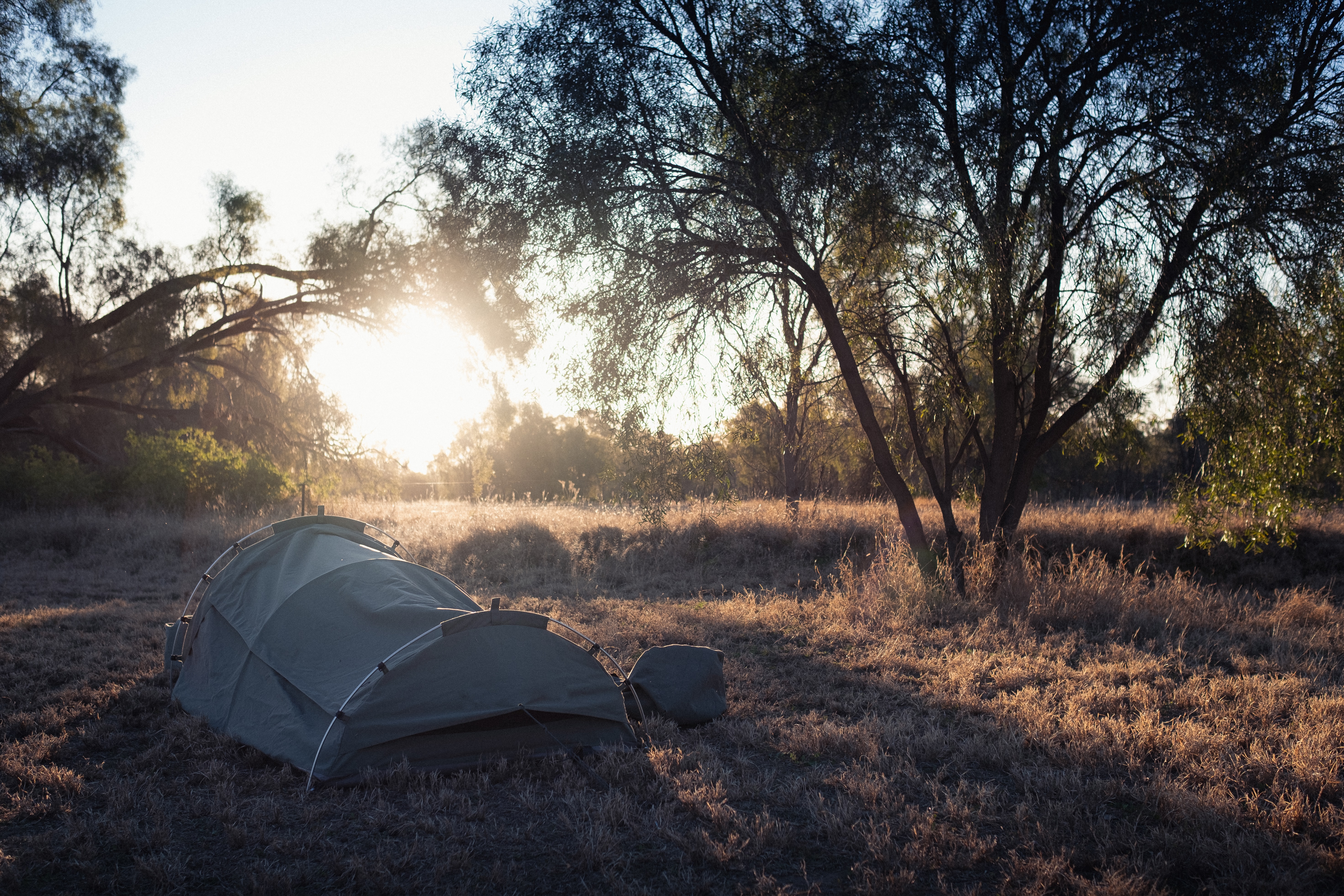 Swag in bush campsite