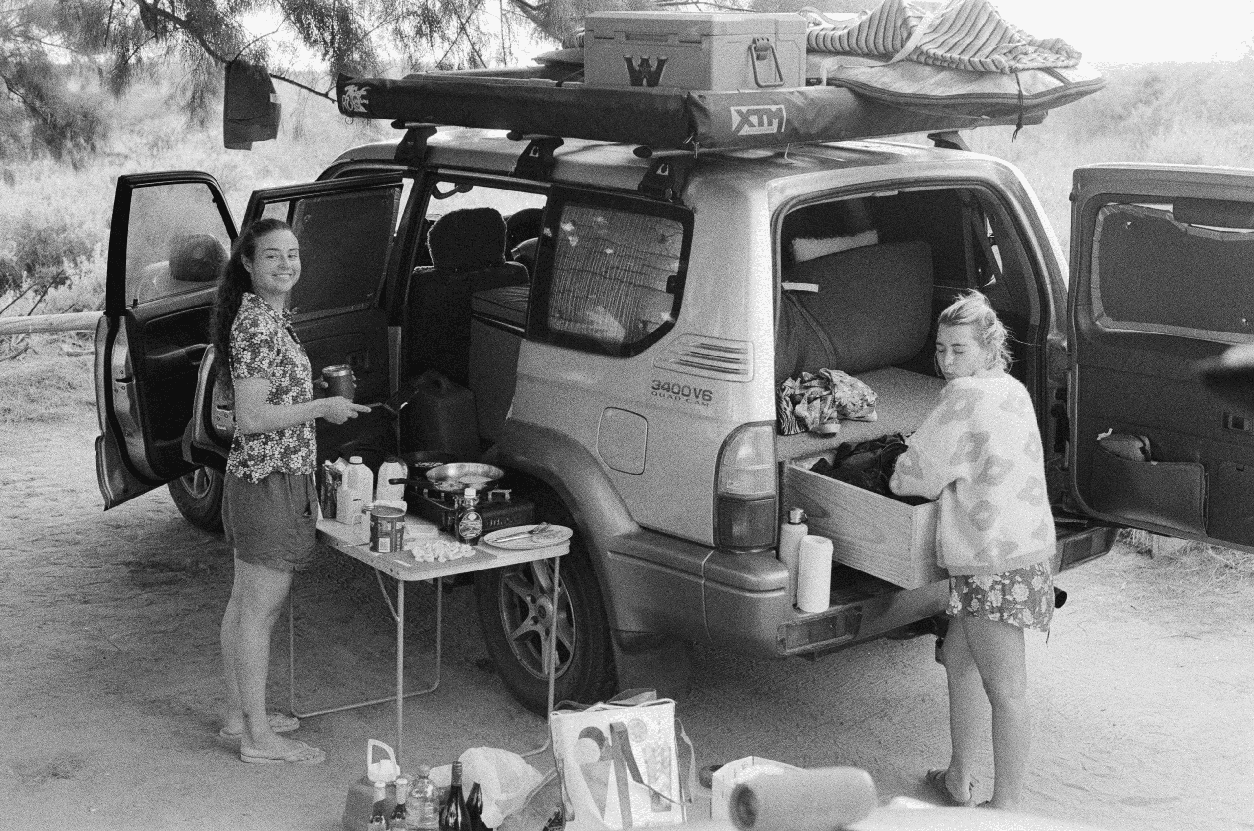 Kate on a trip with her Prado