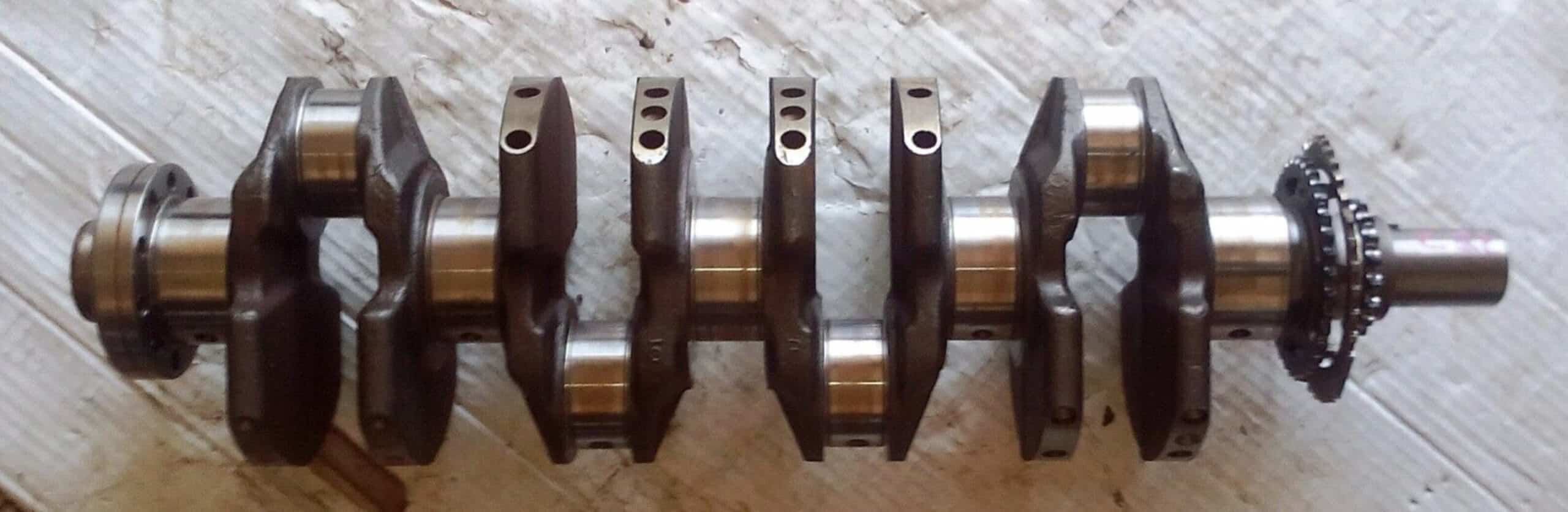 3RZ-FE engine forged crankshaft showing internal strength