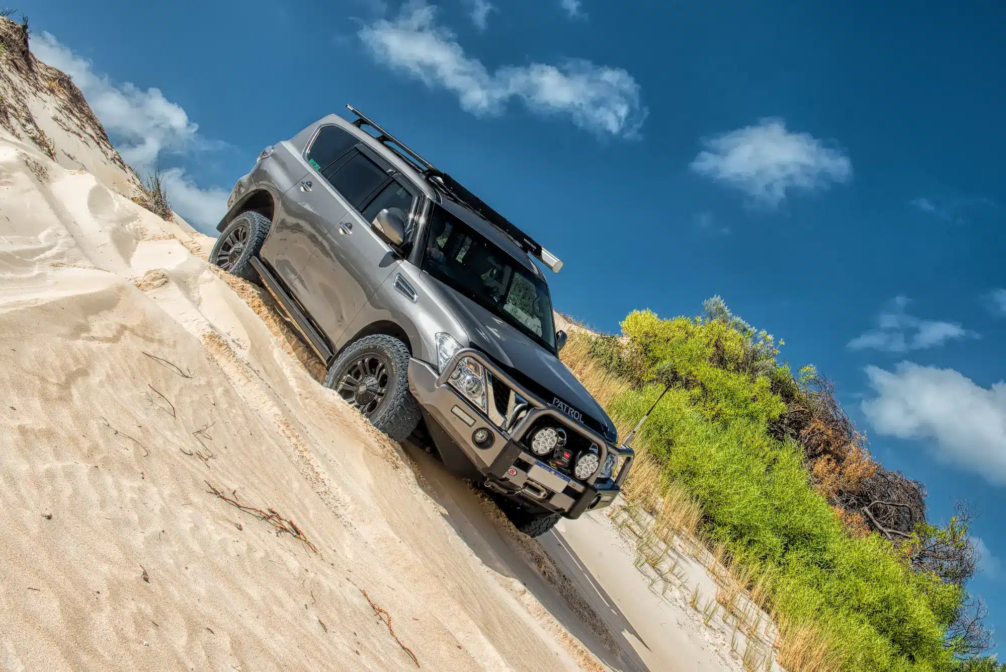 Downhill on sand