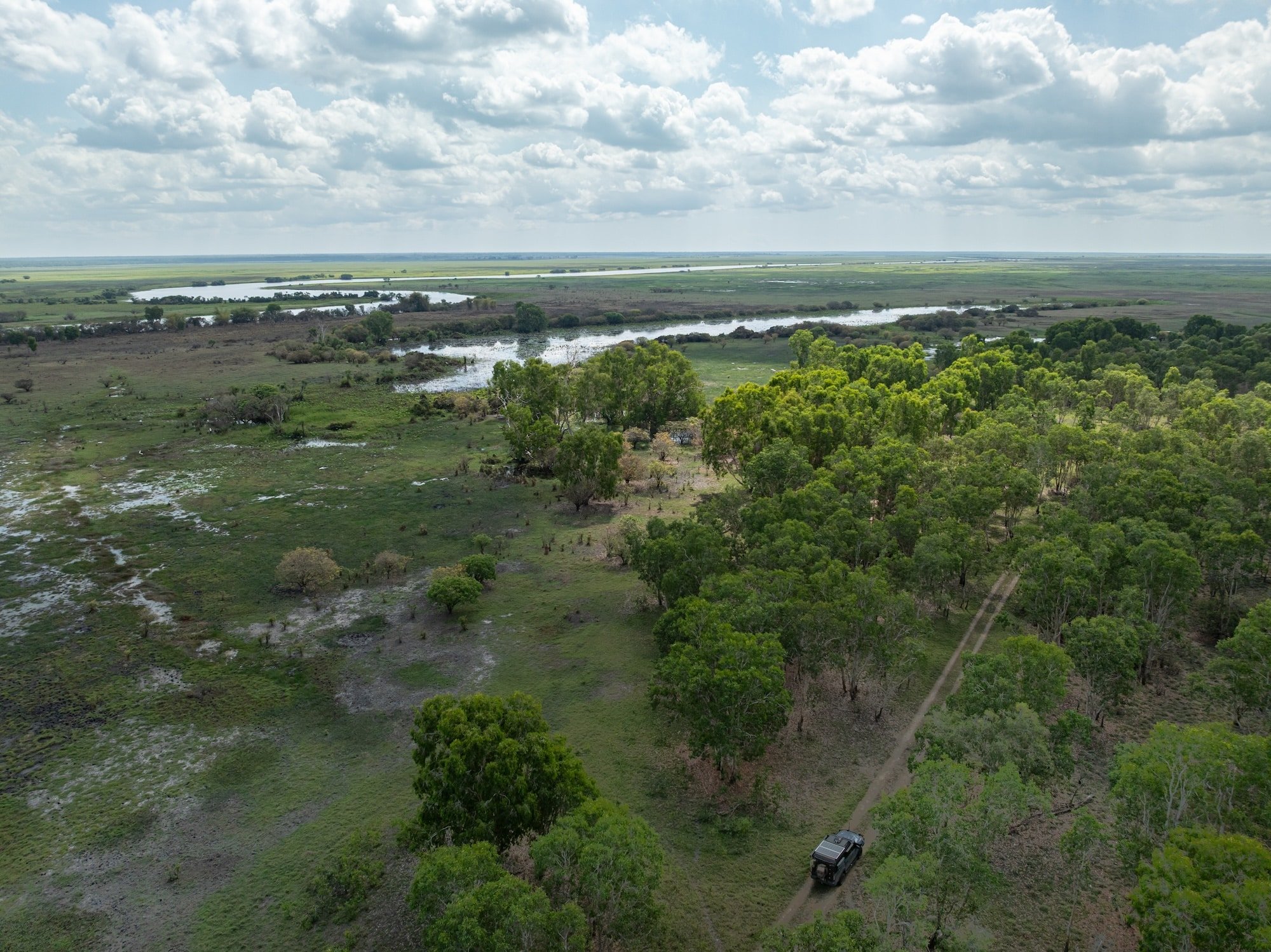 Mary River National Park wetlands with water across the floodplain