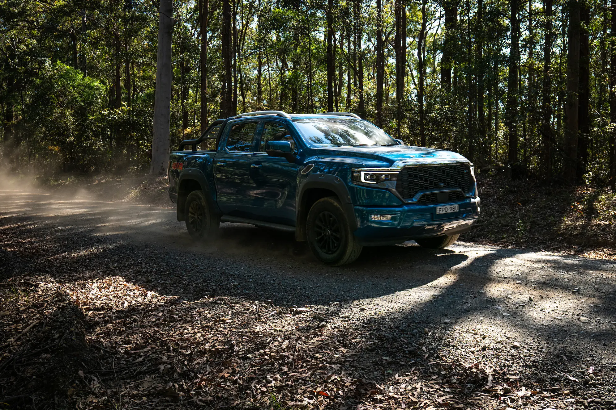 Foton Tunland on a dirt track 