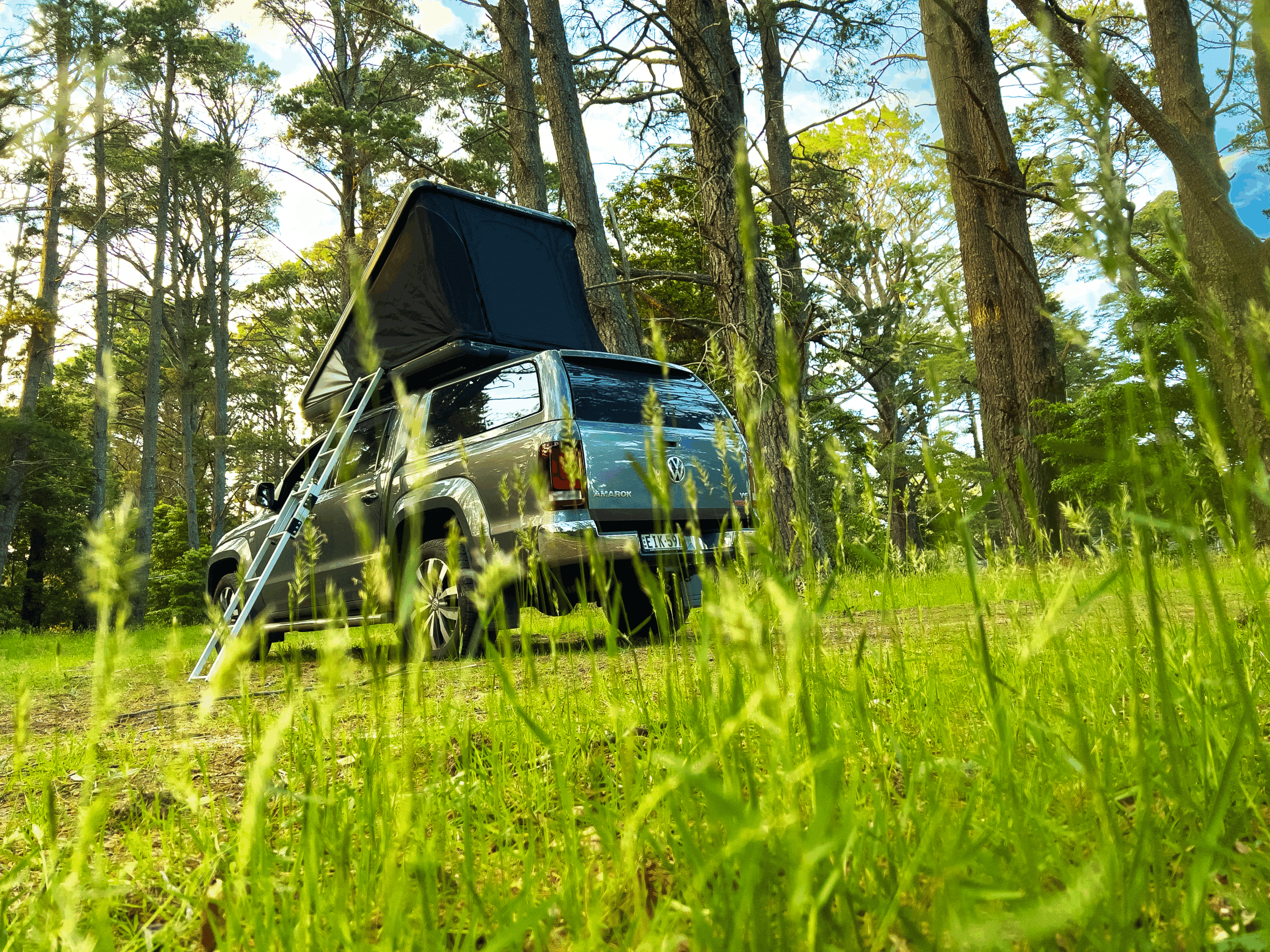 James Baroud Nova rooftop tent with built-in roof mounting system on 4WD