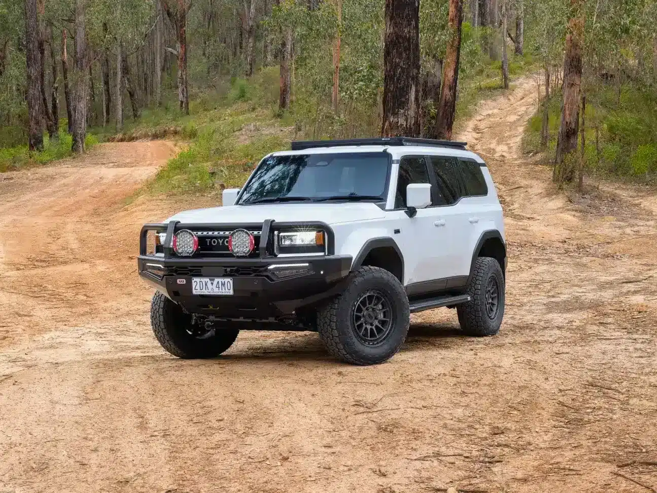 ARB Summit MKII steel bullbar fitted to Toyota Prado 250 showing Intensity Solis driving lights