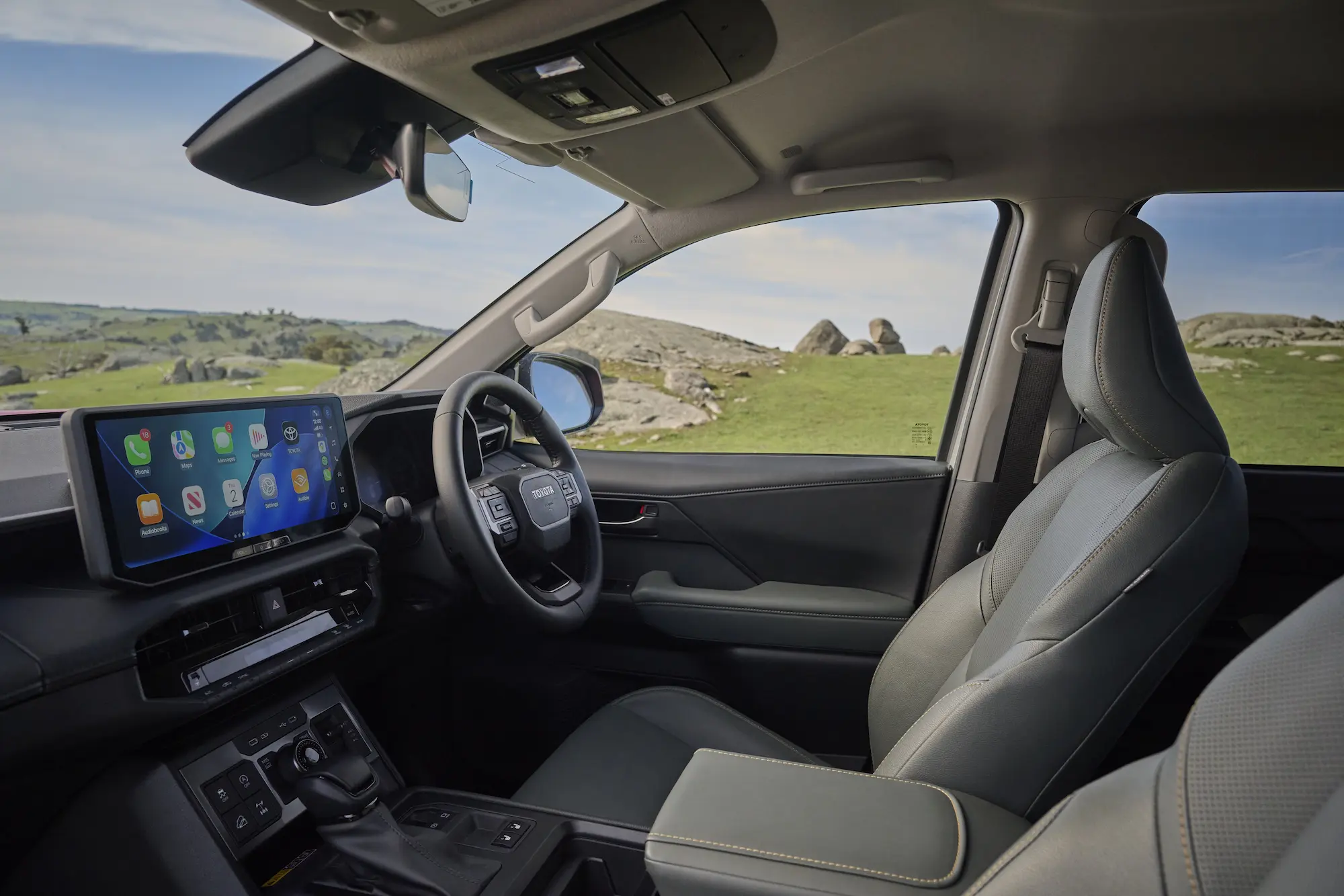 Redesigned HiLux interior with touchscreen and digital instrument cluster