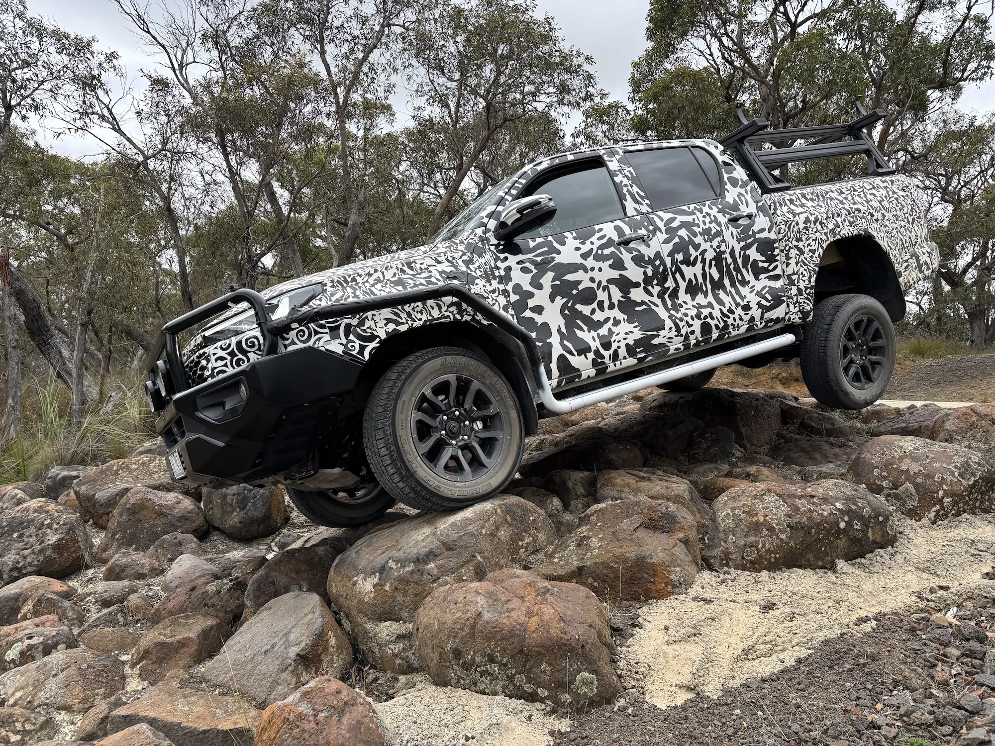 HiLux testing wheel articulation during Australian development program