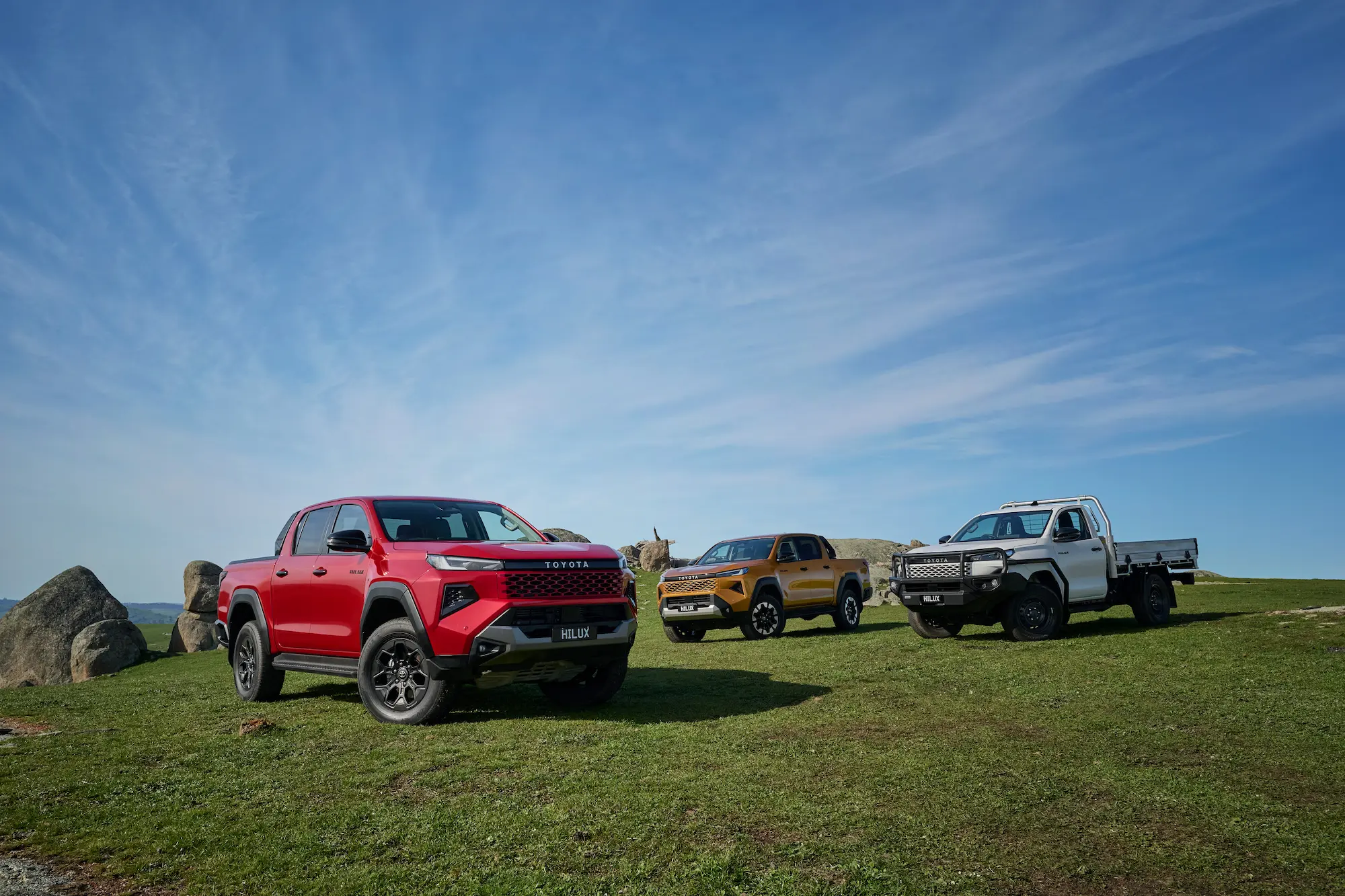 Toyota HiLux lineup showing multiple body styles and variants