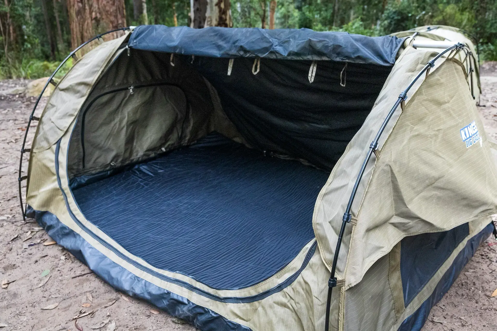 Kings Big Daddy Swag Entry: Showing the large opening for easy vehicle access and exit