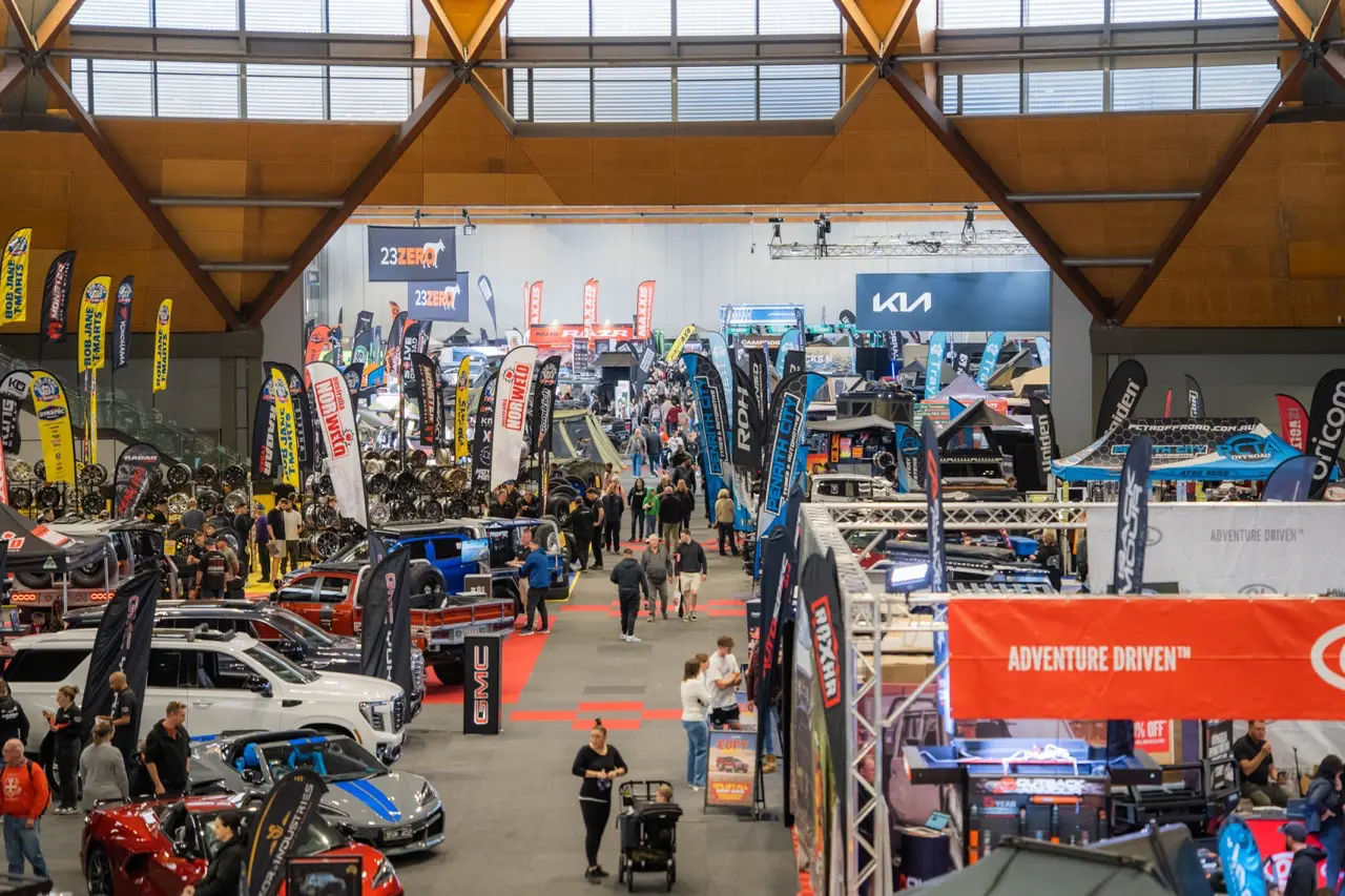 Jamie Hazelden presenting NSW off-road track advice at the 2026 National 4x4 Outdoors Show Sydney
