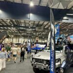 Crowds and 4WDs in the exhibitor hall at the Adelaide 4WD and Adventure Show
