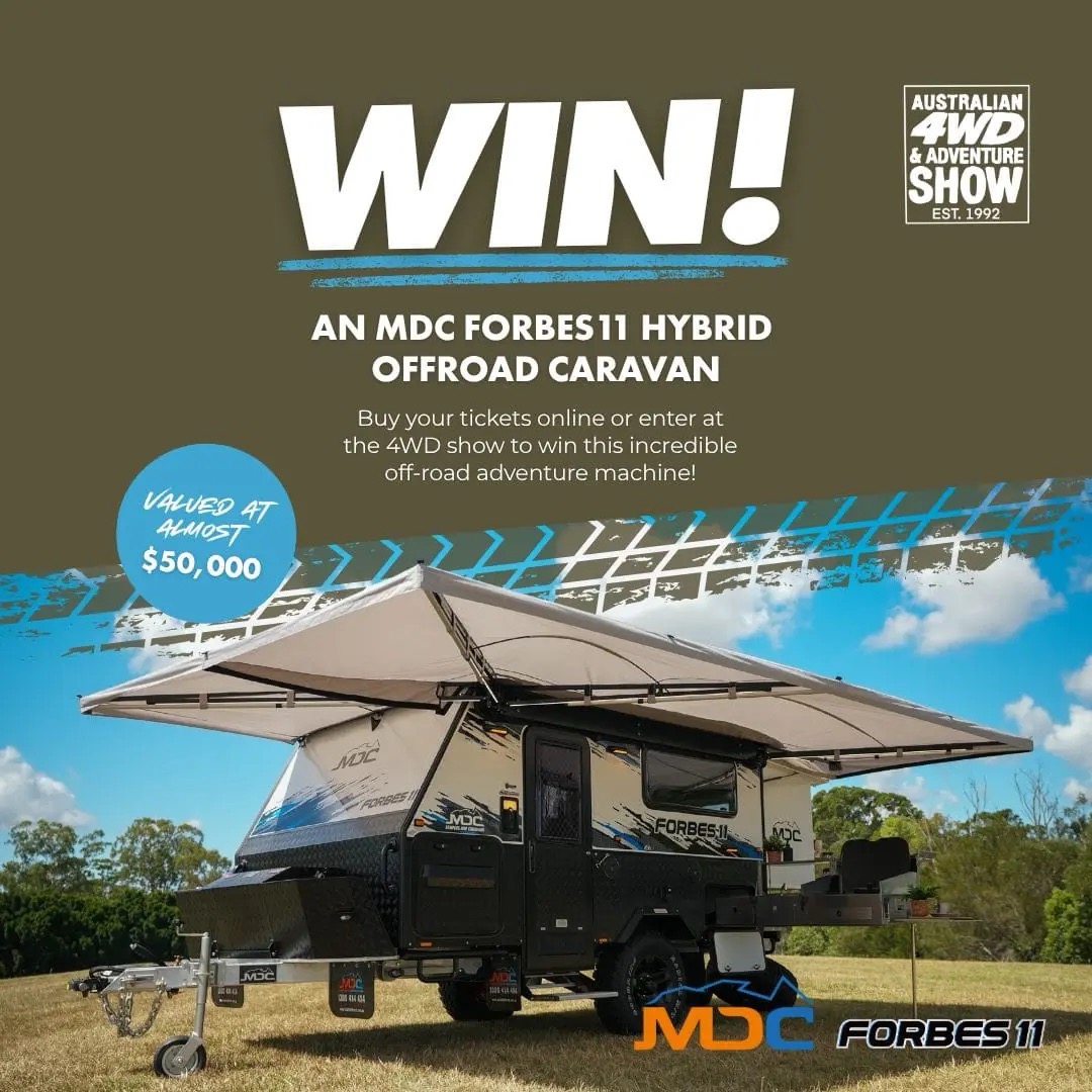 Win an MDC Forbes 11 Hybrid Offroad Caravan at the 4WD and Adventure Show